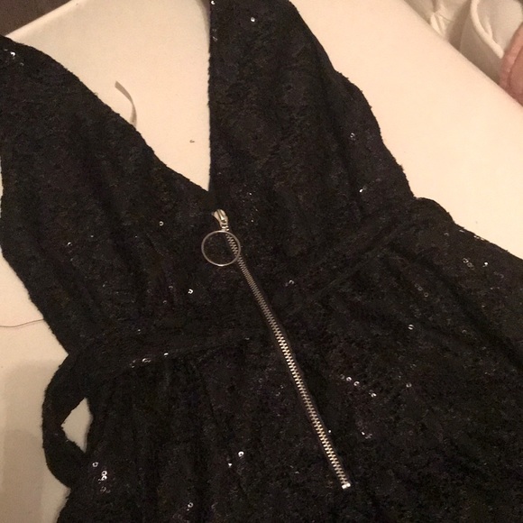 Free People black sequin mini 6 - Picture 6 of 6